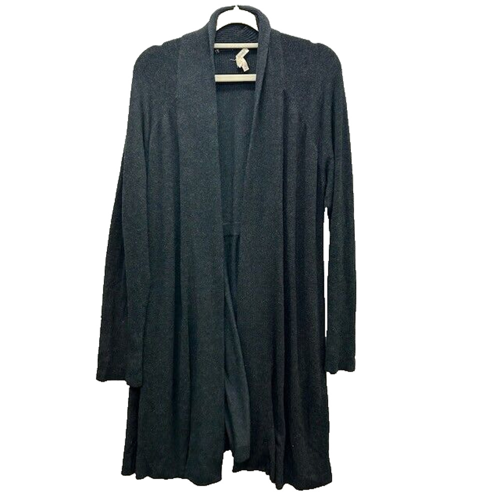 Eileen Fisher Womens Longline Cardigan Open Front Knit Long Sleeve Gray Size M